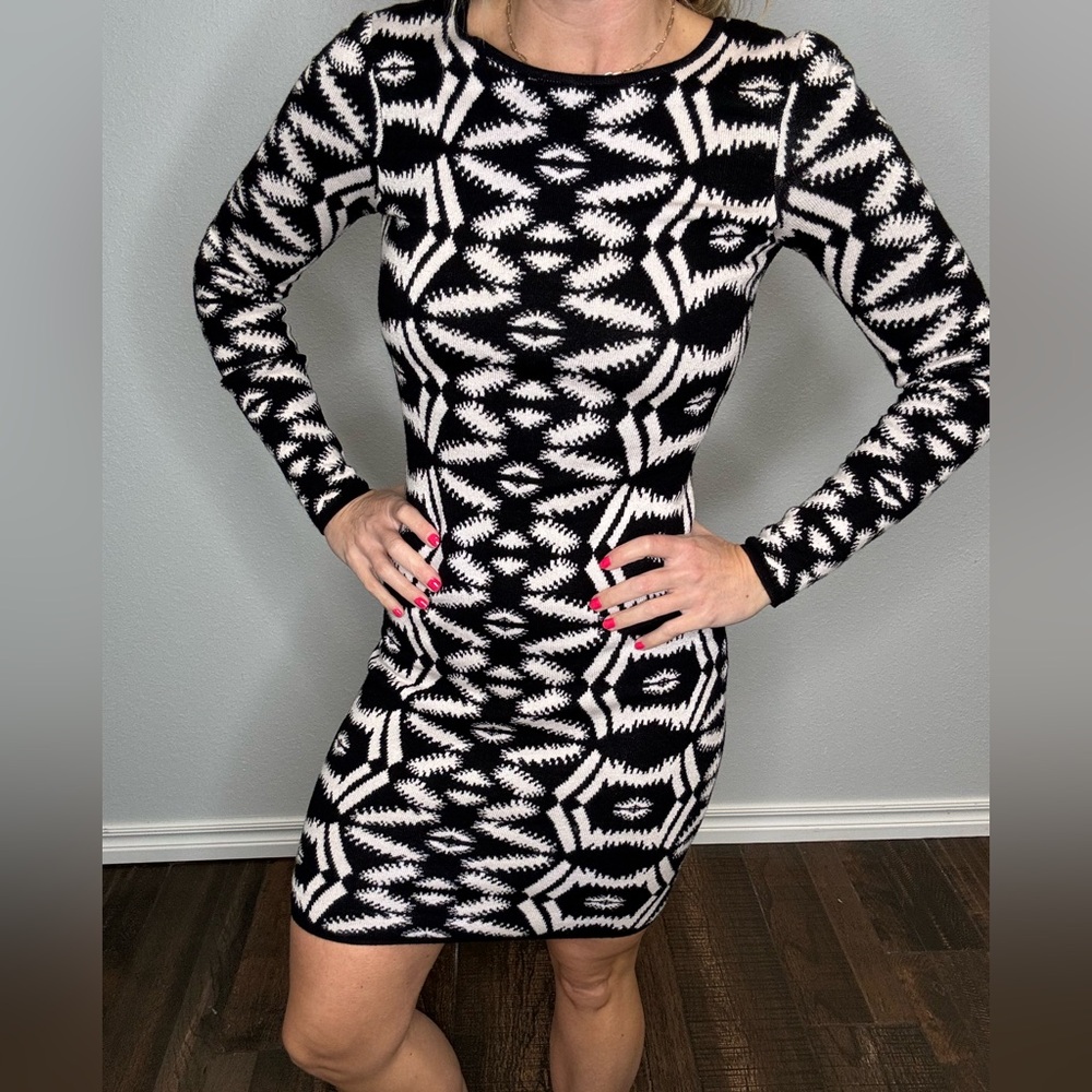 Black & White Fitted Dress